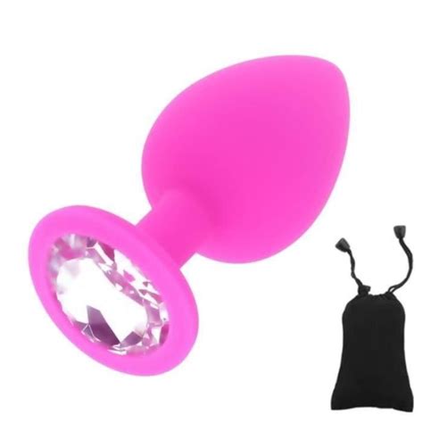 STIMULATEUR PLUG CHAPELET Plug Anal Silicone 8 Cm Rose SexToy