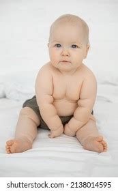 Vertical Cute Infant Naked Baby Gray Stock Photo 2138014595 Shutterstock