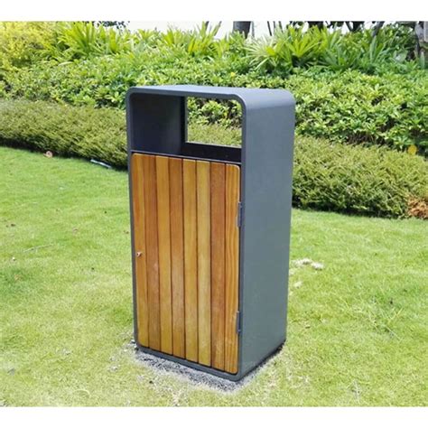 Outdoor Park Solid Wood Trash Bins