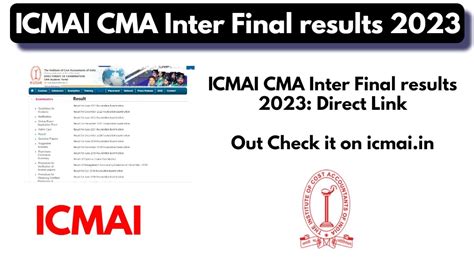 Icmai Cma Inter Final Results Direct Link Click Here