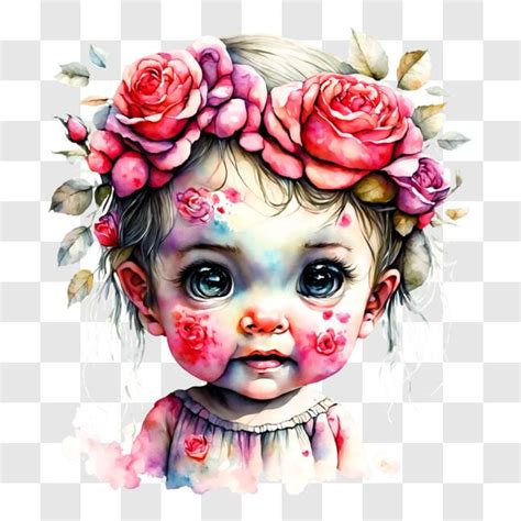 Descarga Ilustración De Una Chica Con Maquillaje Y Flores Pngs En Línea Creative Fabrica