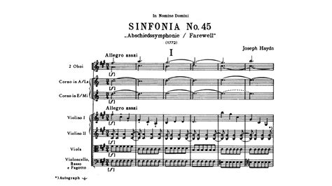 Haydn Symphony No 45 In F Sharp Minor Farewell With Score YouTube