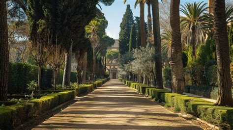 Fondo Avenida Diagonal Y Jardín Del Palacio Real De Pedralbes En