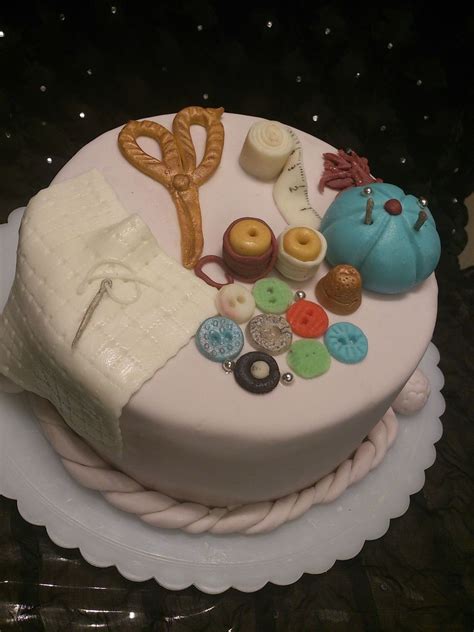 Sewing Theme Birthday Cake