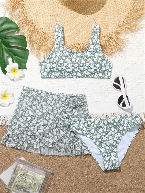 Pack Girls Ditsy Floral Bikini Swimsuit Beach Skirt Artofit