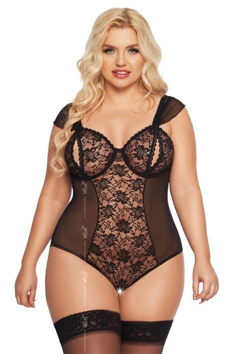 Body Schwarz Mit Blumenmuster Ouvert Bodys Sexy Damenkleidung