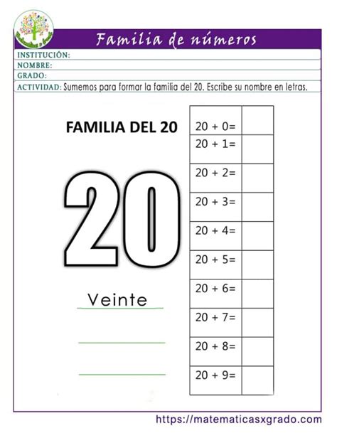 Familia De Los N Meros Al Para Imprimir En Pdf