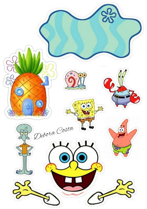 Topo De Bolo Bob Esponja Png Para Imprimir E Recortar