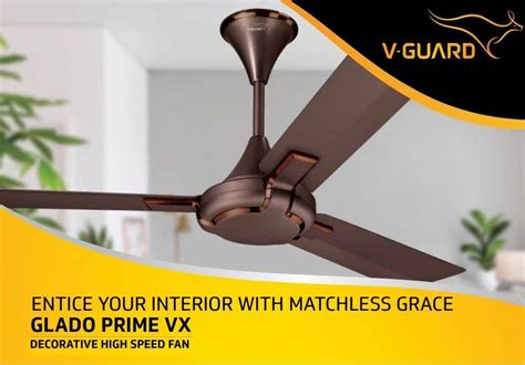 3 Blades 1200 Mm V Guard Glado Prime VX Ceiling Fan 400 RPM At Rs 1650