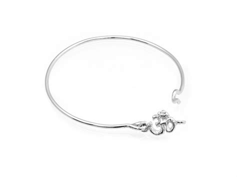 Pulsera R Gida Om Peque A Chapada En Plata Esencia Jewels