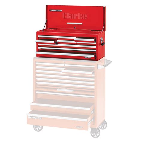 Clarke Cbb Dfc Large Drawer Tool Chest With Front Cover Red