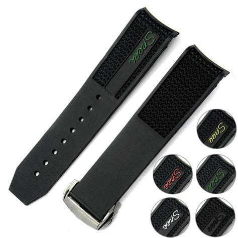 Curved End Mm Rubber Silicone Watch Bands For Omega Watch