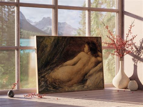 Nude Female Painting Naked Woman Art Sensual Figure Antique Nude Wall