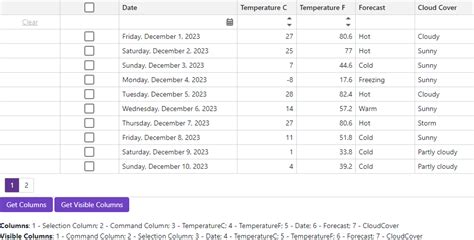 DxGrid GetVisibleColumns Method Blazor DevExpress Documentation