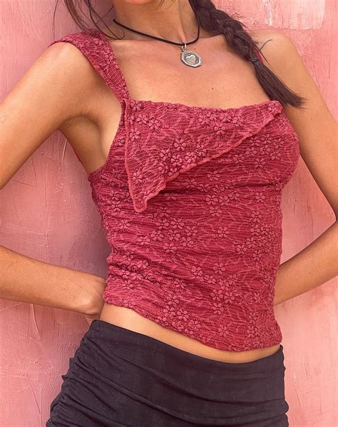 Sambu Lace Cami Top In Red In 2023 Lace Cami Top Lace Cami Cami Tops