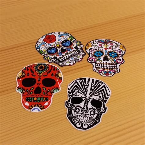 Meksyka Ska Czaszka Sugar Skull Set Naklejki Coco