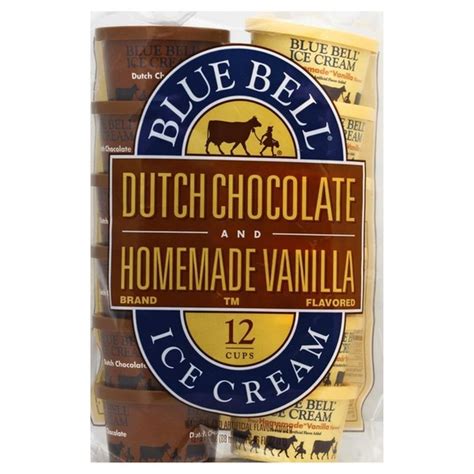 Blue Bell Ice Cream Cups Dutch Chocolate And Homemade Vanilla Brand