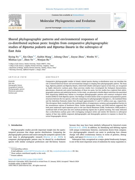 Pdf Shared Phylogeographic Patterns And Environmental Responses Of Co