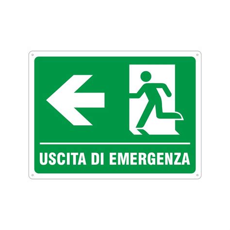 Centro Sill Shop Cartello Uscita Di Emergenza A Sinistra ISO 7010