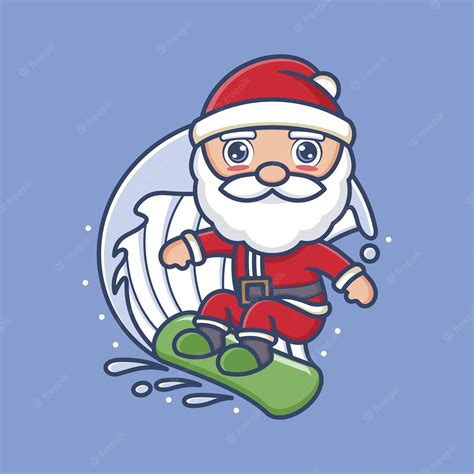 Snowboards Santa Clip Art Library