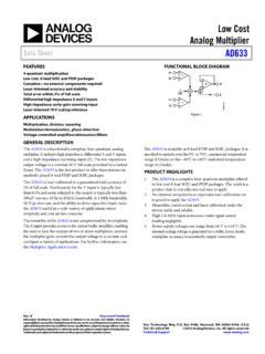 Analog Multiplier Data Sheet AD633 Analog Multiplier Data Sheet Ad633