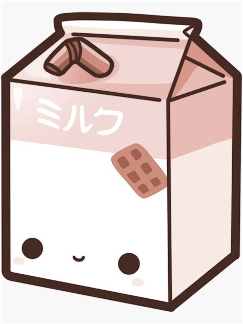 Kawaii Chocolate Milk Carton Sticker For Sale By Angelhalos Redbubble