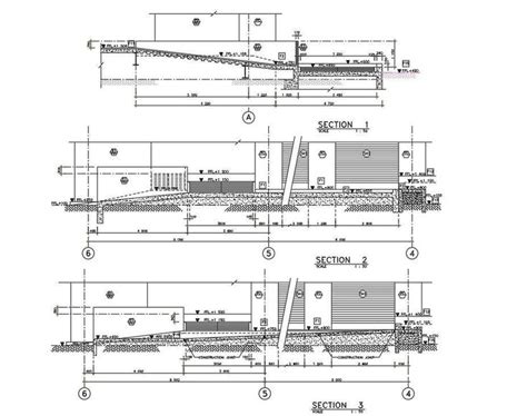 rcc ramp section drawing  basement parking  ramp construction