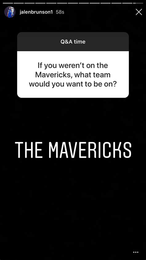 Jalen Brunson Q&A on Instagram, love this guy : r/Mavericks