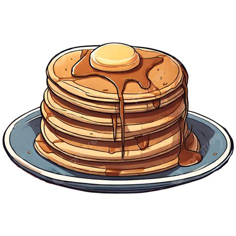 Cartoon Pancakes Clipart Illustration PNG