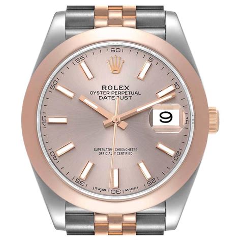 Rolex Datejust Acciaio Oro Rosa Quadrante Sundust Orologio Da Uomo