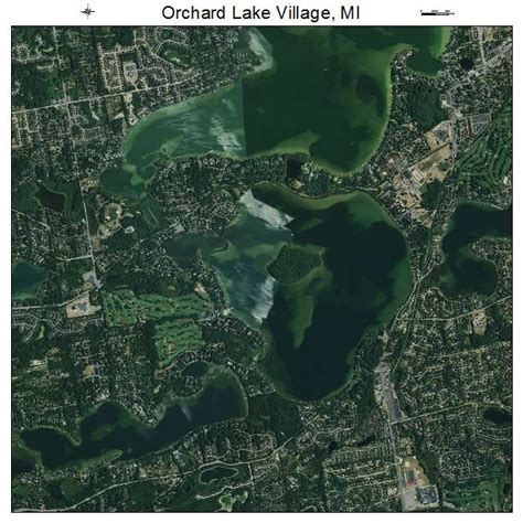 Aerial Photography Map of Orchard Lake Village, MI Michigan