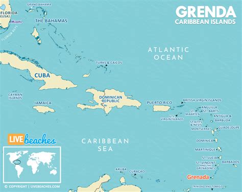 Map of Grenada - Live Beaches