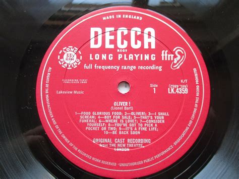 Oliver Original Cast Recording Decca Mono Vinly Lp Ebay