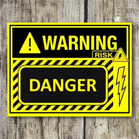 danger sign outdoor hazard   plaque  garden etsy