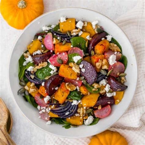 Roasted Beetroot Pumpkin Salad With Feta And Walnuts The Real Food Geek