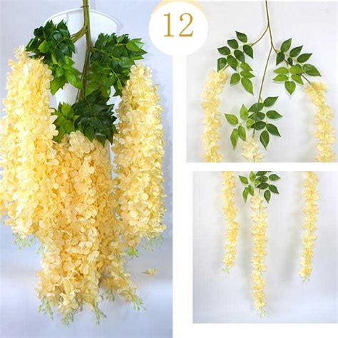 Ycenadp Artificial Flowers 12 Pieces Each 45inch Wisteria Artificial