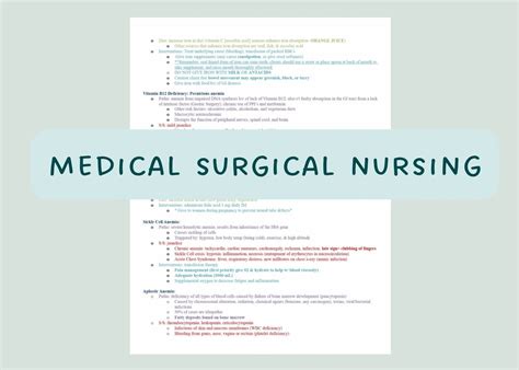 Med Surg Study Guide Nursing Etsy