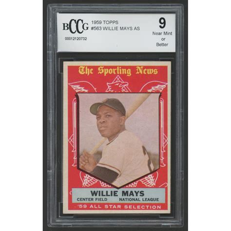 Willie Mays 1959 Topps 563 AS BCCG 9 Pristine Auction