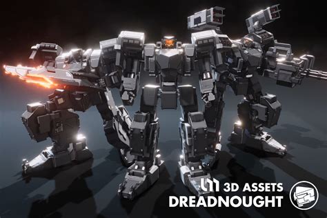 The Dreadnought Sf Combat Robot 3d Sci Fi Unity Asset Store