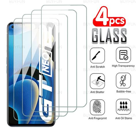 4 pçs capa completa de vidro temperado para realme gt neo2 6 62