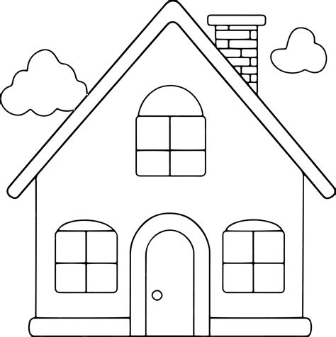 Premium Vector House Vector Illustration Black And White Outline