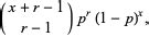 Negative Binomial Distribution From Wolfram MathWorld