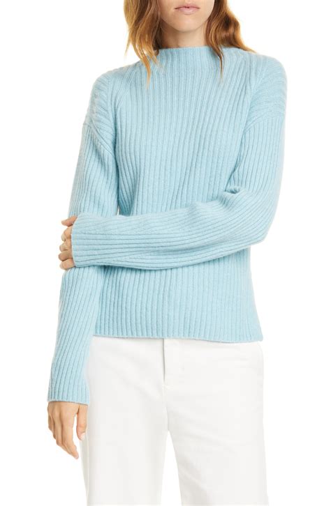 Vince Ribbed Mock Neck Wool And Cashmere Sweater Available At Nordstrom