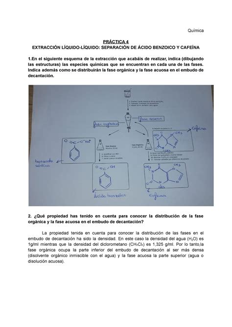 Pr Ctica Laboratorio Qu Mica Extracci N L Quido L Quido Separaci N