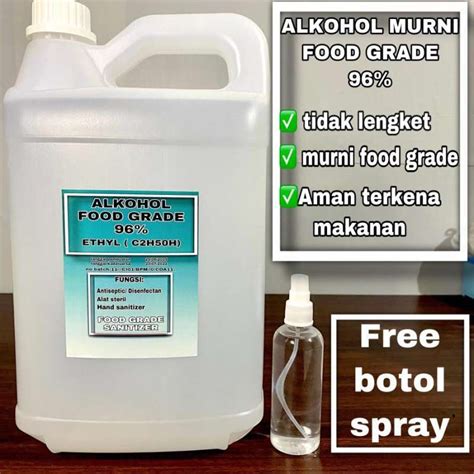 Jual Alkohol Ethanol Food Grade Liter Alkohol Food Grade Liter