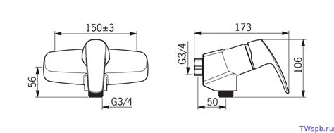 Oras Safira 1070 смеситель для душа с нижним подключением G3/4 — T-WAY