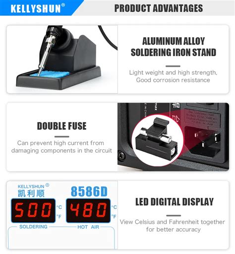 Smd Bga Rework Desoldering Solder Station Kellyshun Soldering Iron Hot Air Heat Gun For