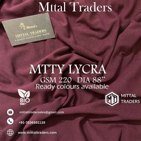 Plain Gsm Cotton Matty Lycra Fabric For Garments At Rs Kg In