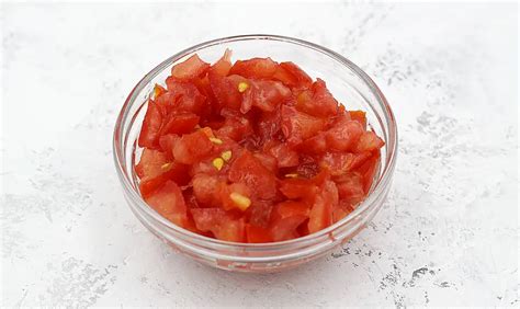 Diced Tomatoes In A Bowl