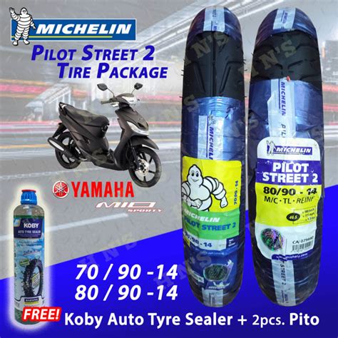 MICHELIN Pilot Street 2 Tire Set For Yamaha Mio Sporty 2 Pcs With